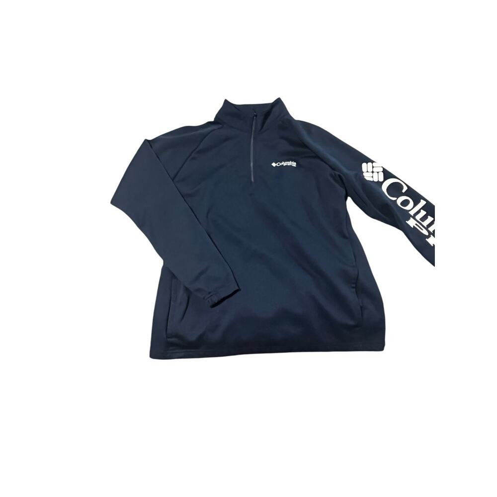 Columbia PFG Terminal Fleece Quarter-Zip Pullover - Men's Large - Navy Blue EUC - Picture 2 of 4